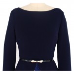Vfemage Womens Elegant Vintage Slim Tunic Belted 2017 Spring Summer Casual Wear To Work Office Bodycon A-line Skater Dress 4180