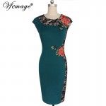 Vfemage Womens Elegant Vintage embroidered Lace Cap Sleeve Party Evening Special Occasion Bodycon Sheath Embroidery Dress 4289