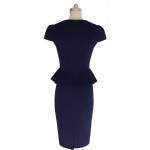 Vfemage Womens Peplum Elegant Sexy Deep V Neck Cap Sleeve Tunic Slim Casual Party Club Clubwear Bodycon Sheath Pencil Dress 2113