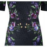 Vfemage Womens Rhinestone Elegant Vintage Flower Printed Lace Tunic Party Special Occasion Vestidos Skater A-Line Dress 3093