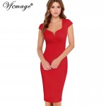 Vfemage Womens Sexy Elegant Cap Sleeve Slim Casual Business Party Wear To Work Office Bodycon Fitted Sheath Pencil Dress 2995