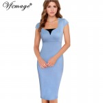 Vfemage Womens Sexy Elegant Cap Sleeve Slim Casual Business Party Wear To Work Office Bodycon Fitted Sheath Pencil Dress 2995