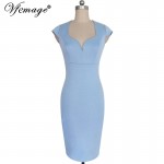 Vfemage Womens Sexy Elegant Cap Sleeve Slim Casual Business Party Wear To Work Office Bodycon Fitted Sheath Pencil Dress 2995