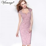 Vfemage Womens Sexy Elegant Floral Dobby Casual Bodycon Special Occasion Bridesmaid Mother of Bride Evening Party Dress 2995
