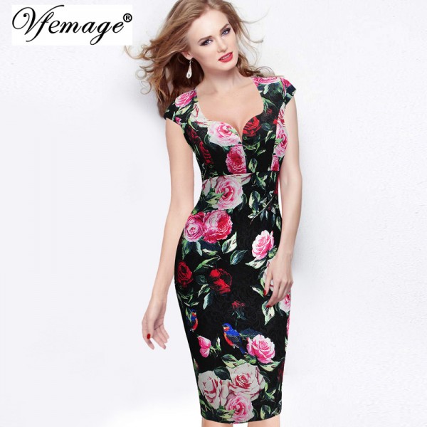 Vfemage Womens Sexy Elegant Floral Dobby Casual Bodycon Special Occasion Bridesmaid Mother of Bride Evening Party Dress 2995 Vfemage Womens Sexy Elegant Floral Dobby Casual Bodycon Special Occasion Bridesmaid Mother of Bride Evening Party Dress 2995
