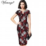 Vfemage Womens Sexy Elegant Jacquard Floral Flower Party Evening Mother of Bride Casual Sheath Bodycon Dress 3600