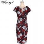 Vfemage Womens Sexy Elegant Jacquard Floral Flower Party Evening Mother of Bride Casual Sheath Bodycon Dress 3600