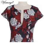 Vfemage Womens Sexy Elegant Jacquard Floral Flower Party Evening Mother of Bride Casual Sheath Bodycon Dress 3600