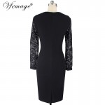 Vfemage Womens Sexy Geometry See Through Lace Fashion Chic Slim Casual Party Special Occasion Bodycon Sheath Dress 4630
