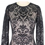Vfemage Womens Sexy Geometry See Through Lace Fashion Chic Slim Casual Party Special Occasion Bodycon Sheath Dress 4630