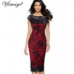 Vfemage Womens Sexy Sequins Crochet Butterfly Lace Party Bodycon Evening Bridemaid Mother of Bride Special Occasion Dress 3998