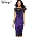 Vfemage Womens Sexy Sequins Crochet Butterfly Lace Party Bodycon Evening Bridemaid Mother of Bride Special Occasion Dress 3998
