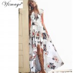 Vfemage Womens Summer Ruffle Lace up Sexy V-neck High Low A-Line Chiffon Casual Beach Party Club Maxi Long Dress Vestidos 4873