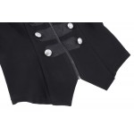 Victorian Gothic Buttons Decorated Zipper Front Military jacket Tops 2017 Tops Woman Black Long Sleeve Outerwear Coats