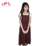 Vintage Autumn New Collection Plaid Sleeveless Dress Mori Girl Fresh Square Collar All Match Spaghetti Strap Women Dress