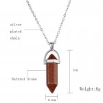Vintage Bullet Quartz Crystal Necklace Pendant For Women Silver Chain Natural Stone Necklaces & Pendants Fashion Jewelry Bijoux