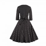 Vintage Dress Women Dots Long Sleeve A-line Dresses Spring Fall Winter