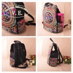 Vintage Embroidery Ethnic Canvas Backpack Women Handmade Flower Embroidered Bag Travel Bags Schoolbag Backpacks Mochila