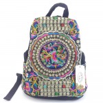 Vintage Embroidery Ethnic Canvas Backpack Women Handmade Flower Embroidered Bag Travel Bags Schoolbag Backpacks Mochila