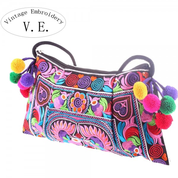 Vintage Embroidery Womens Messenger Bags National trend embroidery shoulder cross-body women Shoul;der Bag Clutch handbag Bolsa