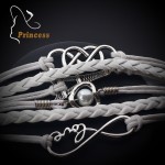 Vintage Fashion Infinite Multilayer Leather Bracelets Love Anchor Rudder 8 Bracelets For Women Charm Jewelry Accessories