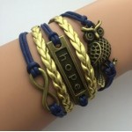 Vintage Fashion Infinite Multilayer Leather Bracelets Love Anchor Rudder 8 Bracelets For Women Charm Jewelry Accessories