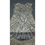Vintage Sequin Bodycon Dress Women Elegant Tassel Bottom Retro Celebrity Prom Party Midi Dress Robe 1920s Slim Casual Dress
