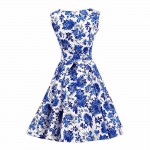 Vintage Style Floral Printed Women Summer Dress Sleeveless Sexy Casual Ladies Party Dress Plus Size Vestidos 2XL 3XL