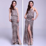 Vintage fashion national trend print o-neck slim long design expansion medium-long bottom one-piece dress beach dress
