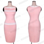 Vintage female casual A Line Summer New  Fashion women's Sleeveless formal wear to work  evening Bodycon Party Pencil Dress 243