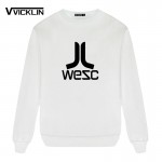 WESC leisure style hip-hop cotton Fleece Hoodies Sweatshirt man O neck wholesale crime loose plus size