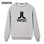 WESC leisure style hip-hop cotton Fleece Hoodies Sweatshirt man O neck wholesale crime loose plus size