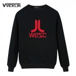 WESC leisure style hip-hop cotton Fleece Hoodies Sweatshirt man O neck wholesale crime loose plus size