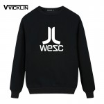 WESC leisure style hip-hop cotton Fleece Hoodies Sweatshirt man O neck wholesale crime loose plus size