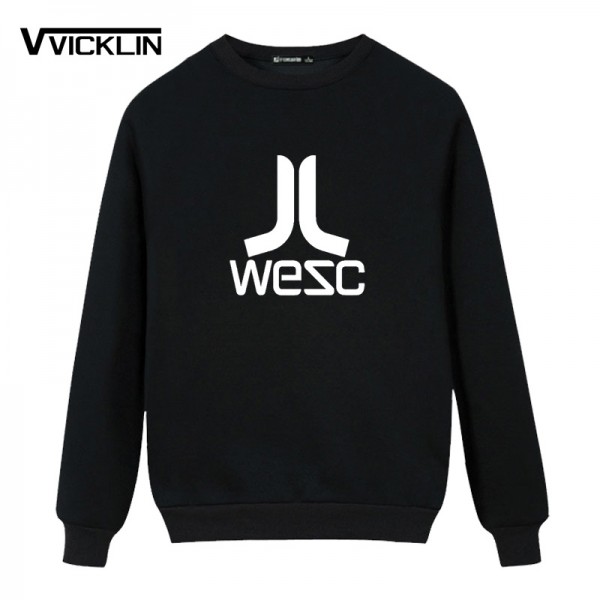 WESC leisure style hip-hop cotton Fleece Hoodies Sweatshirt man O neck wholesale crime loose plus size