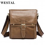 WESTAL Genuine Leather Men Bags Male Small Messenger Bag Man Fashion flap Shoulder Crossbody Bags men leather bag handbags 9040