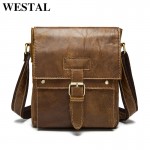 WESTAL Genuine Leather Men Bags Male Small Messenger Bag Man Fashion flap Shoulder Crossbody Bags men leather bag handbags 9040