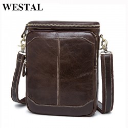 WESTAL Hot Sale Male Bags 100% Genuine Leather Men Bags Messenger Crossbody Shoulder Bag Men's Casual Travel Bag For Man 8003