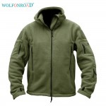 WOLFONROAD Men Tactical Hood Fleece Jacket Women Sports Thermal Jacket Hunting Clothes Wear Outdoor Hiking Jacket Military Coat