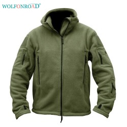 WOLFONROAD Men Tactical Hood Fleece Jacket Women Sports Thermal Jacket Hunting Clothes Wear Outdoor Hiking Jacket Military Coat