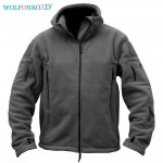 WOLFONROAD Men Tactical Hood Fleece Jacket Women Sports Thermal Jacket Hunting Clothes Wear Outdoor Hiking Jacket Military Coat