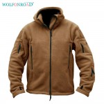 WOLFONROAD Men Tactical Hood Fleece Jacket Women Sports Thermal Jacket Hunting Clothes Wear Outdoor Hiking Jacket Military Coat