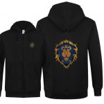 WOW Sweatshirts Game Dota 2  ALLIANCE&Horde Hoodies Sweatshirts Men Fleece Zipper Luminous WOW Coat Free Shipping 