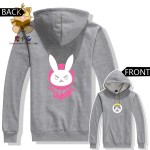 Warm autumn winter anime game hoodies WATCH OVER dva lovely cute rabbit two colors printing DVA hoodies ac228