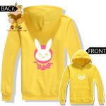 Warm autumn winter anime game hoodies WATCH OVER dva lovely cute rabbit two colors printing DVA hoodies ac228