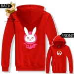 Warm autumn winter anime game hoodies WATCH OVER dva lovely cute rabbit two colors printing DVA hoodies ac228