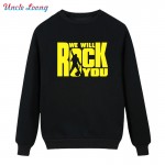 We Will Rock You Men Hoodies Sweatshirts Letter Printed Fashion Boys Tops  Winter Casual Music Male Mens homme