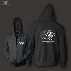 Westworld original design chest logo high quality zipup hoodie sweatshirts men unisex 82% cotton fleece inside free shipping