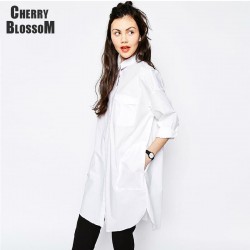 White Shirt Dress Women Boyfriend Style Long Sleeve Dresses Loose Casual Dresses For Women Sexy Loose White Shirting Dress Robe