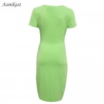 Wholesale Hot Sale New Fashion V-neck Short Sleeve Irregual Tail Pencil Party Evening Sexy Bodycon Women Dresses S M L XL XXL